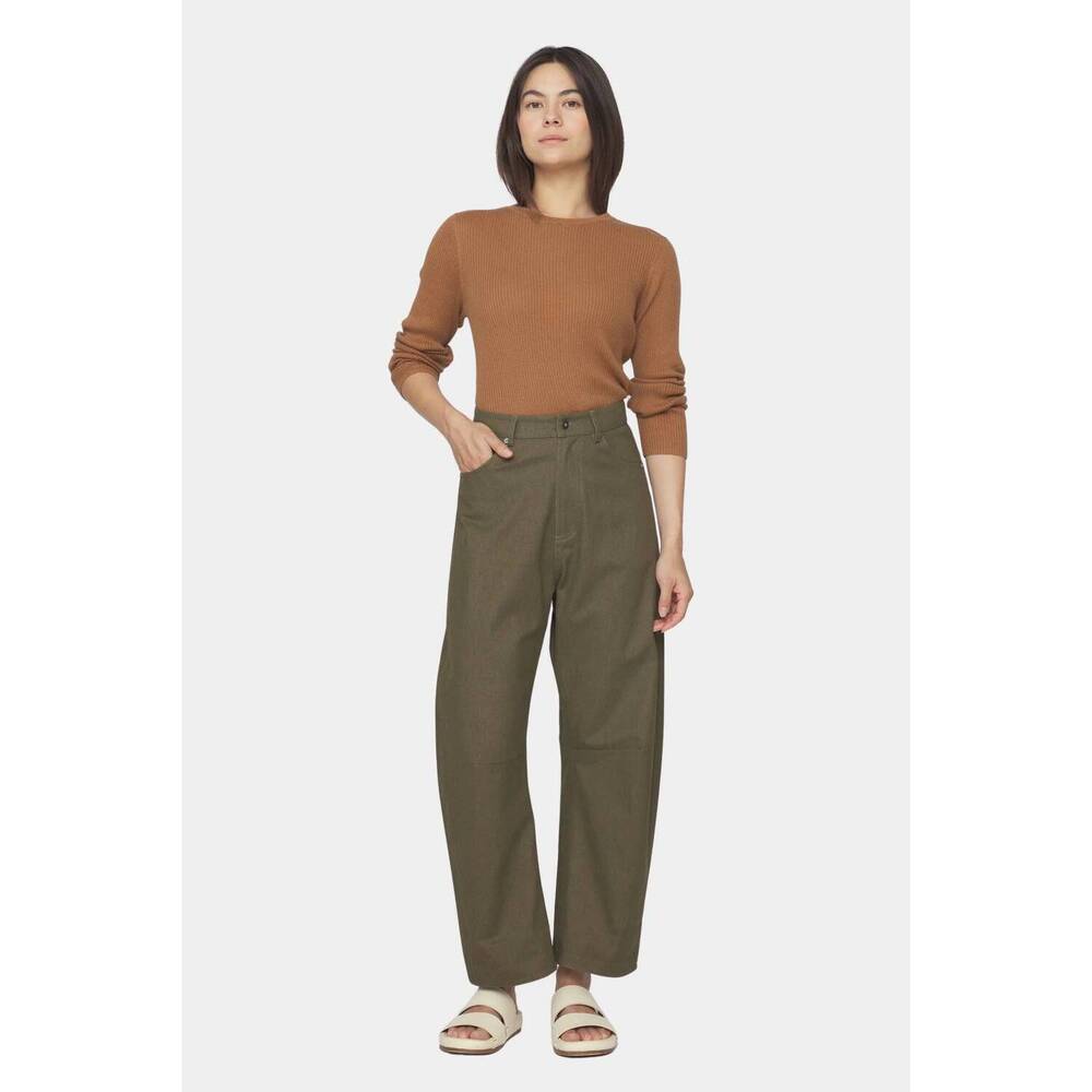 NEW 7115 BY SZEKI curve legged work trousers in olive green